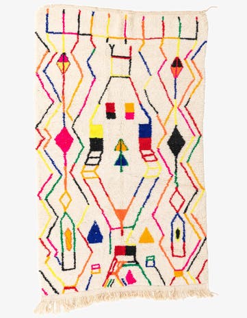 5' x 8' 3 Hand Knotted Moroccan Wool Rug