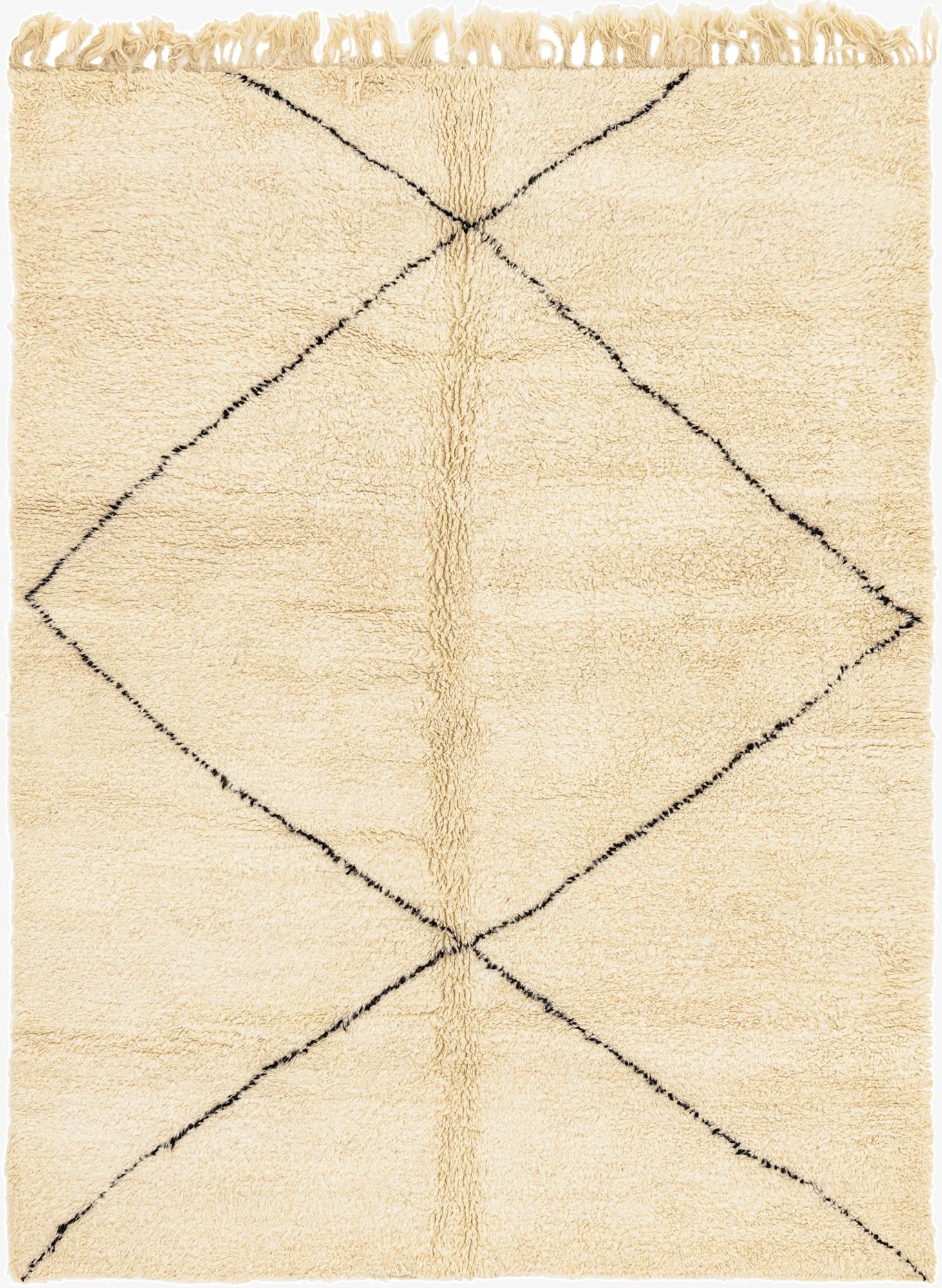 7' 1 x 9' 6  Hand Knotted Moroccan Wool Rug