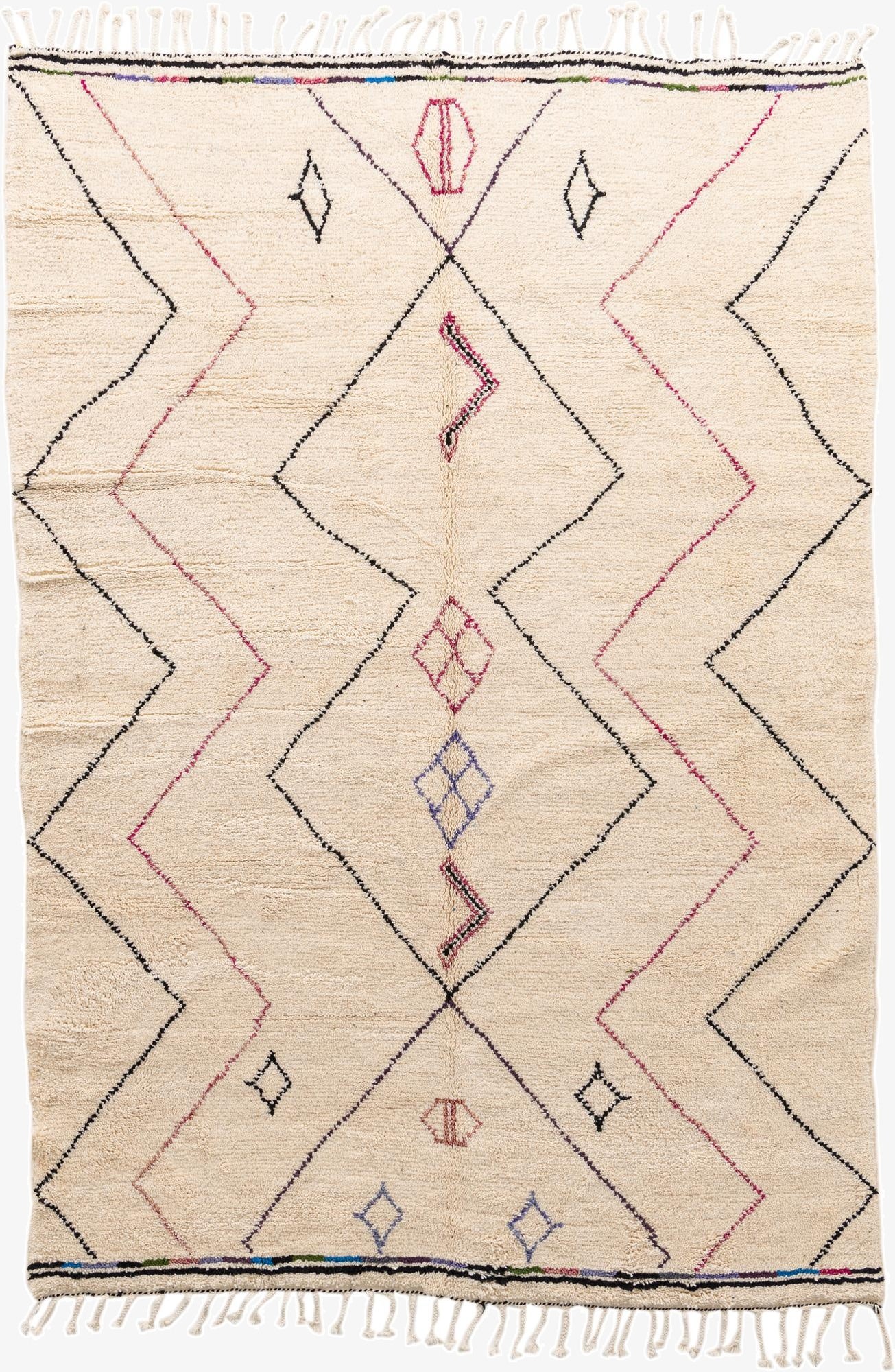6' 9 x 9' 10  Hand Knotted Moroccan Wool Rug