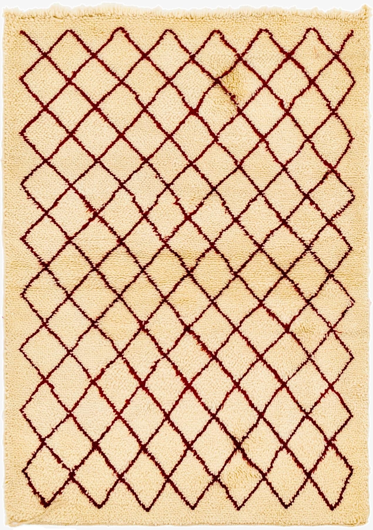 3' 6 x 5'  Hand Knotted Moroccan Wool Rug