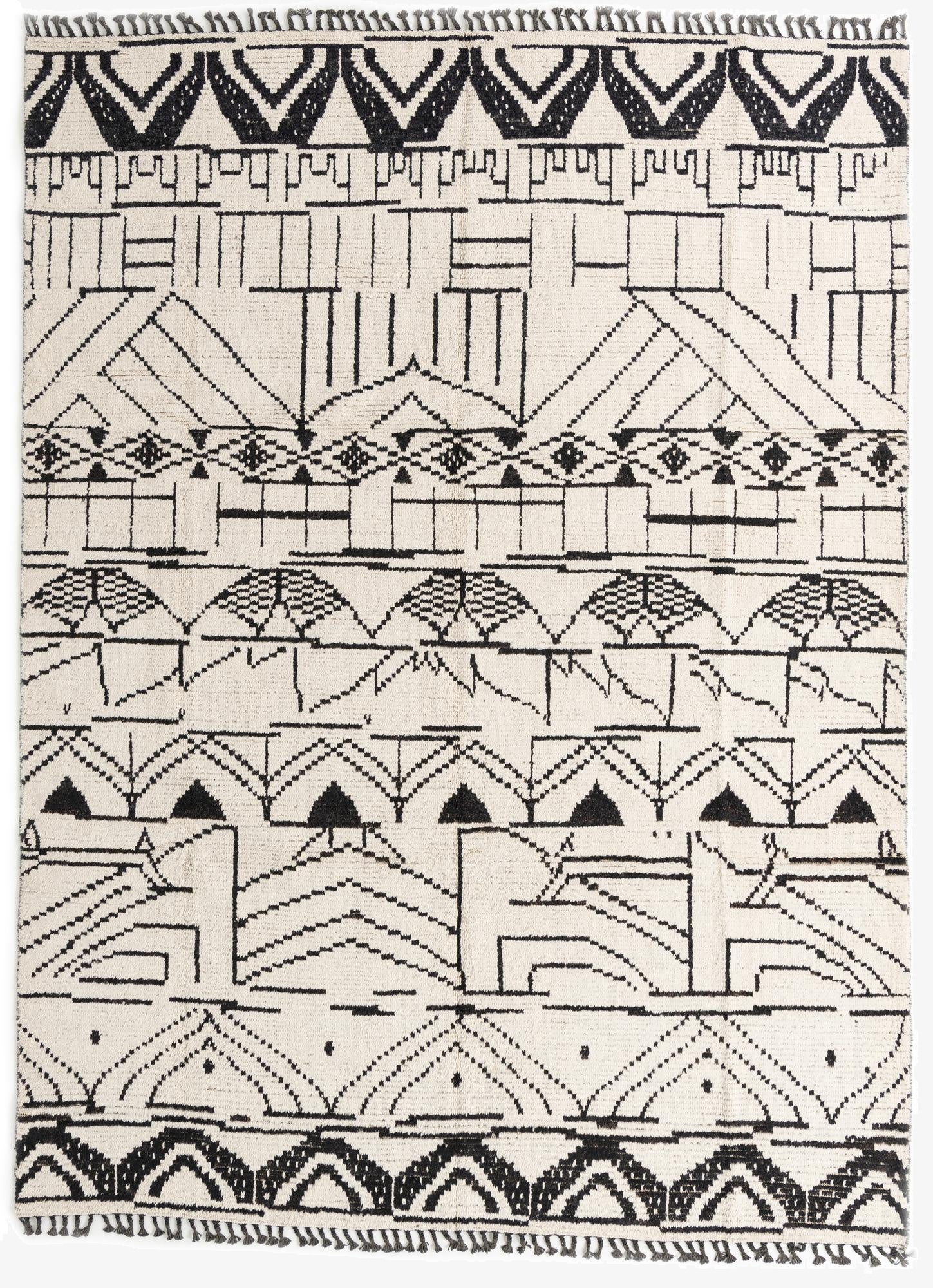 9' x 12' 1  Hand Knotted Moroccan Wool Rug