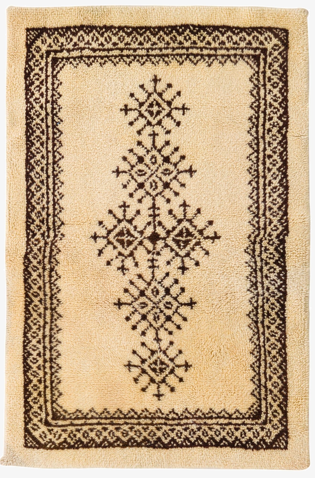 3' 5 x 5' 1  Hand Knotted Moroccan Wool Rug