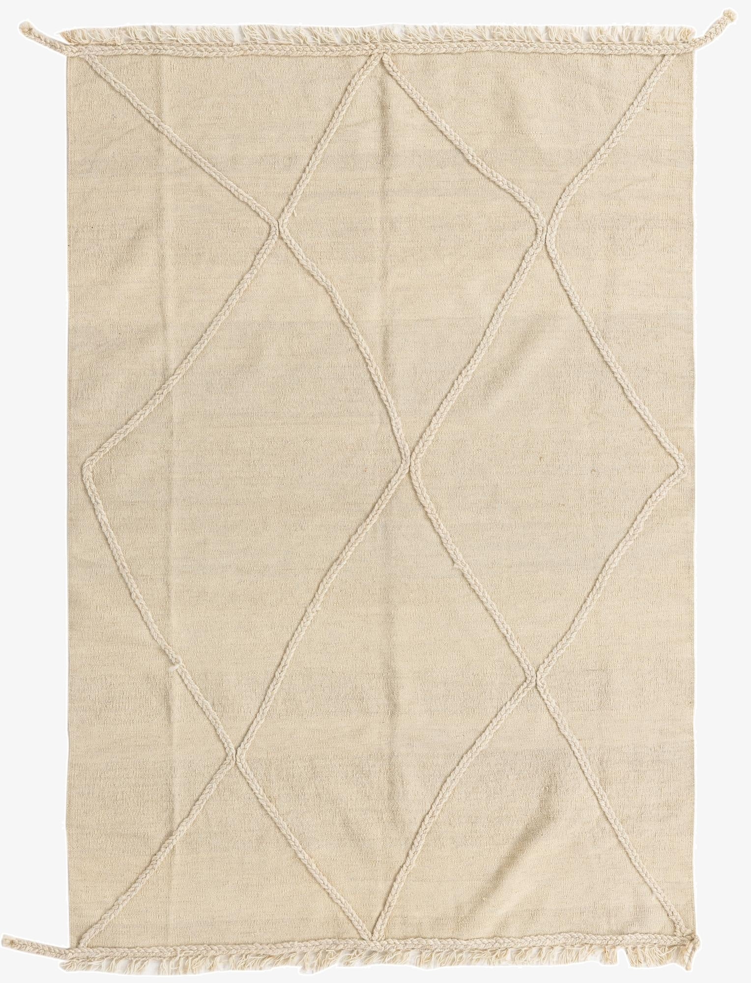 4' 1 x 5' 11  Hand Knotted Moroccan Wool Rug