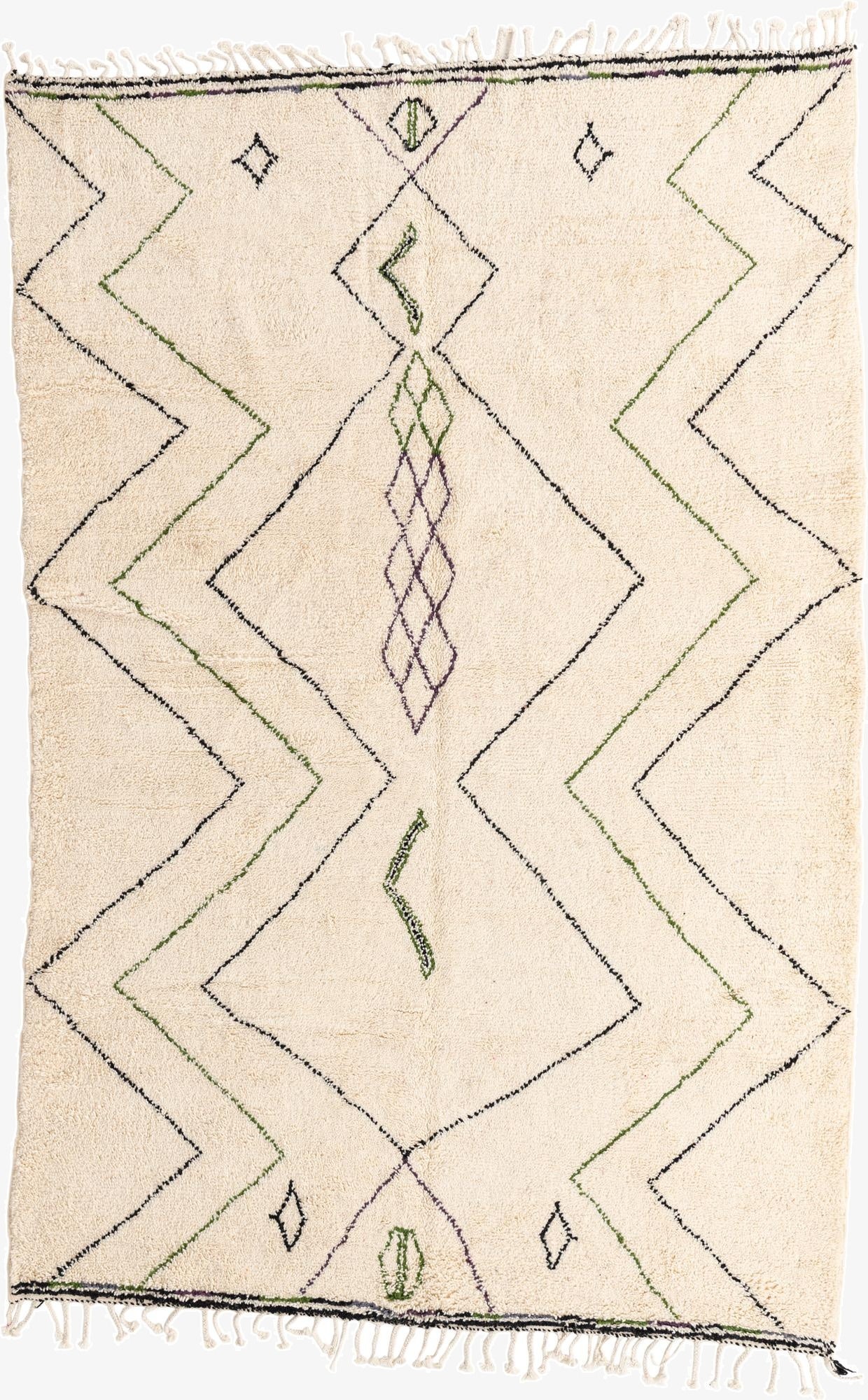 6' 8 x 10'  Hand Knotted Moroccan Wool Rug