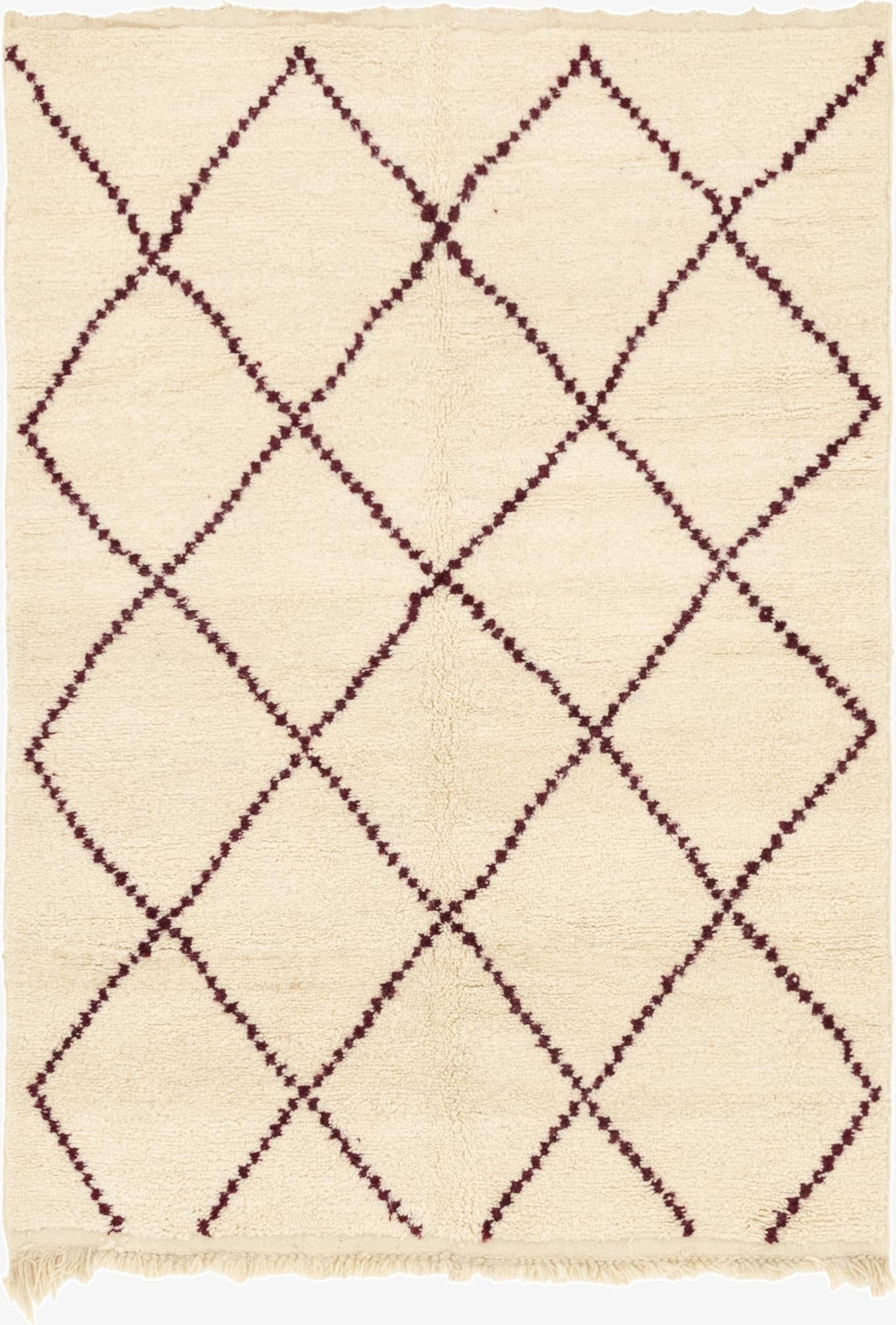 5' 2 x 7' 4  Hand Knotted Moroccan Wool Rug