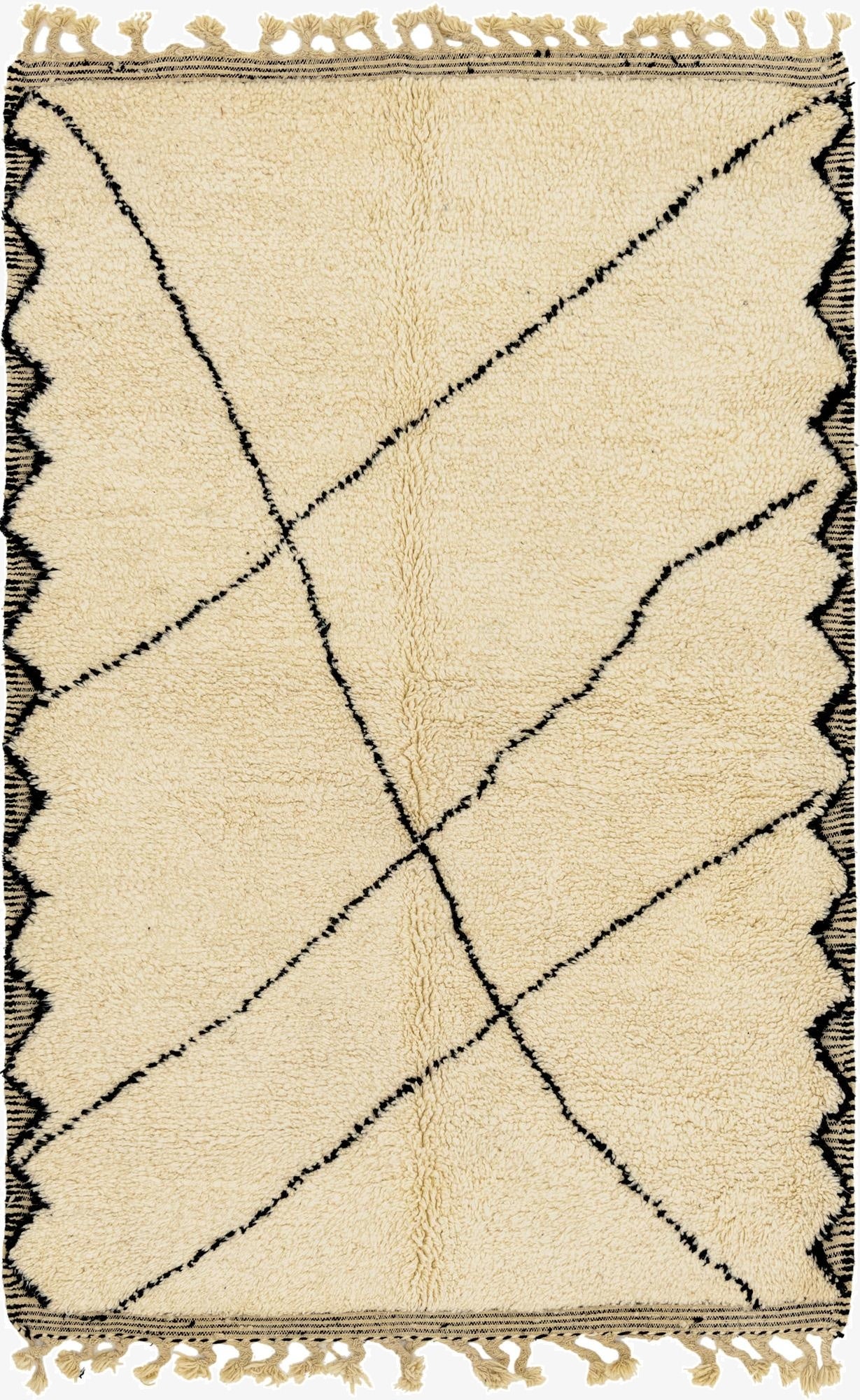 5' 5 x 8' 6  Hand Knotted Moroccan Wool Rug
