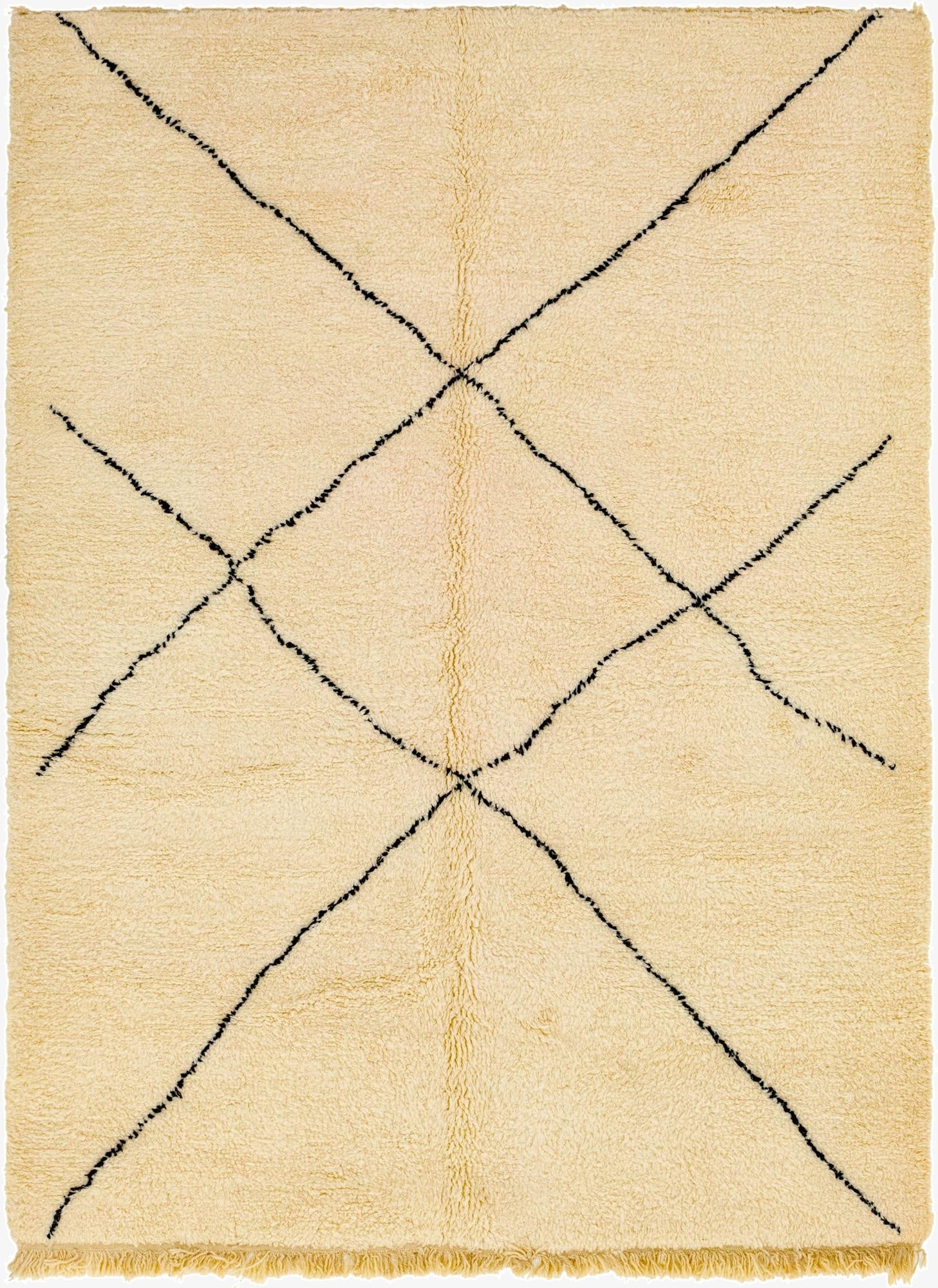 7' x 9' 8  Hand Knotted Moroccan Wool Rug