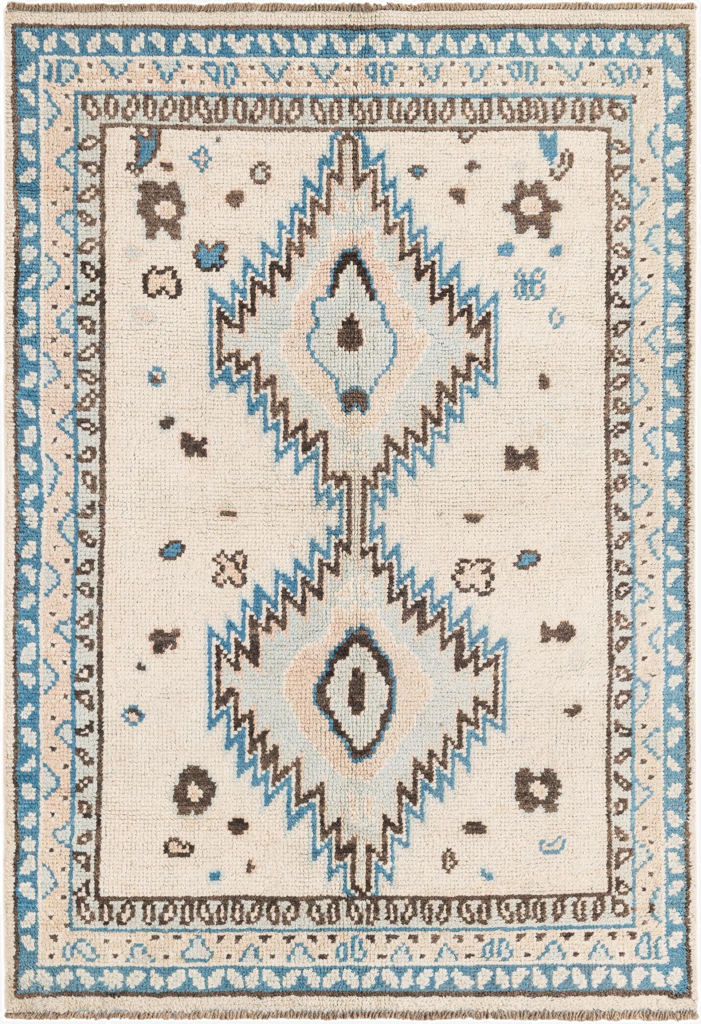 5' x 7' 2  Hand Knotted Moroccan Wool Rug