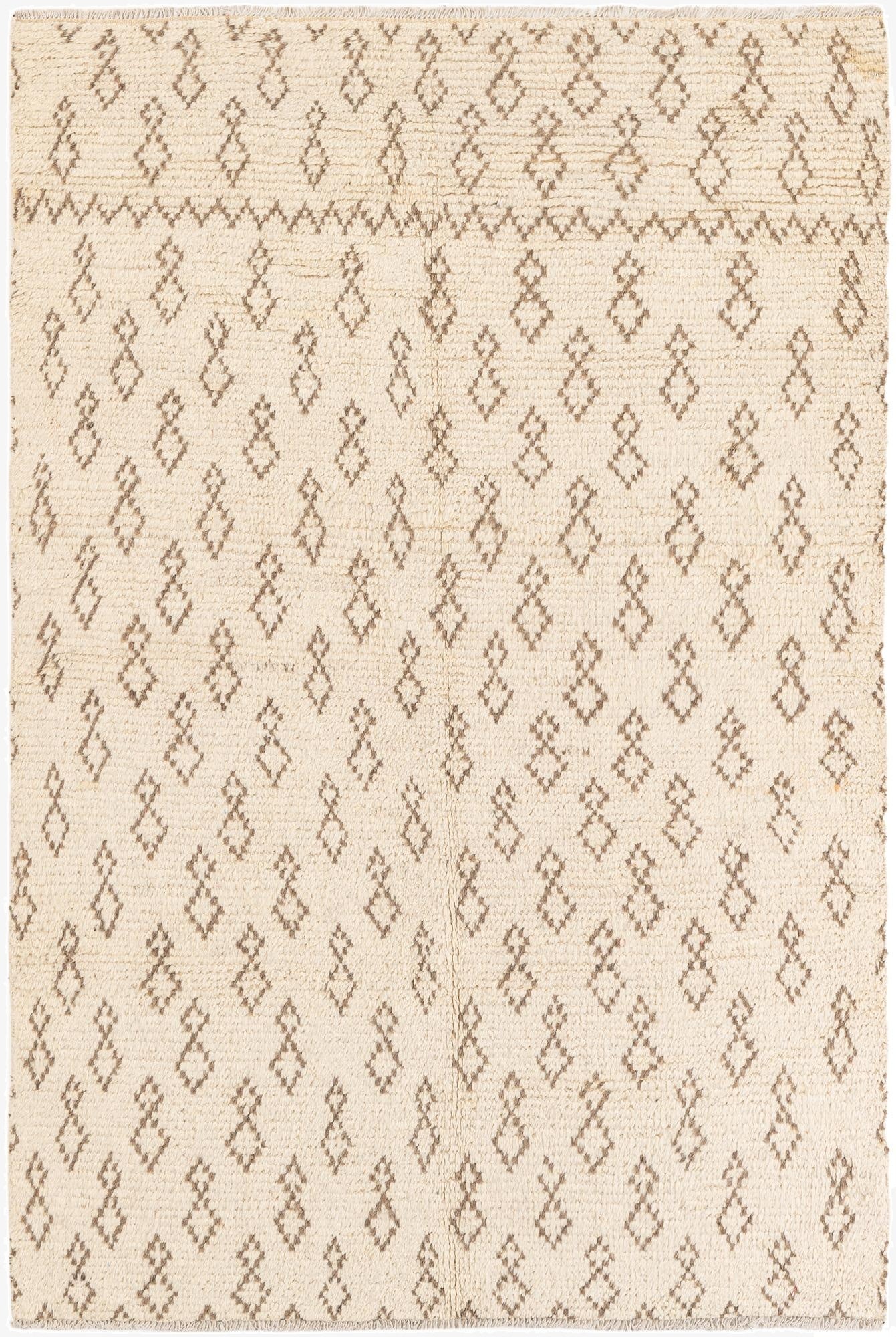 5' x 7' 8  Hand Knotted Moroccan Wool Rug