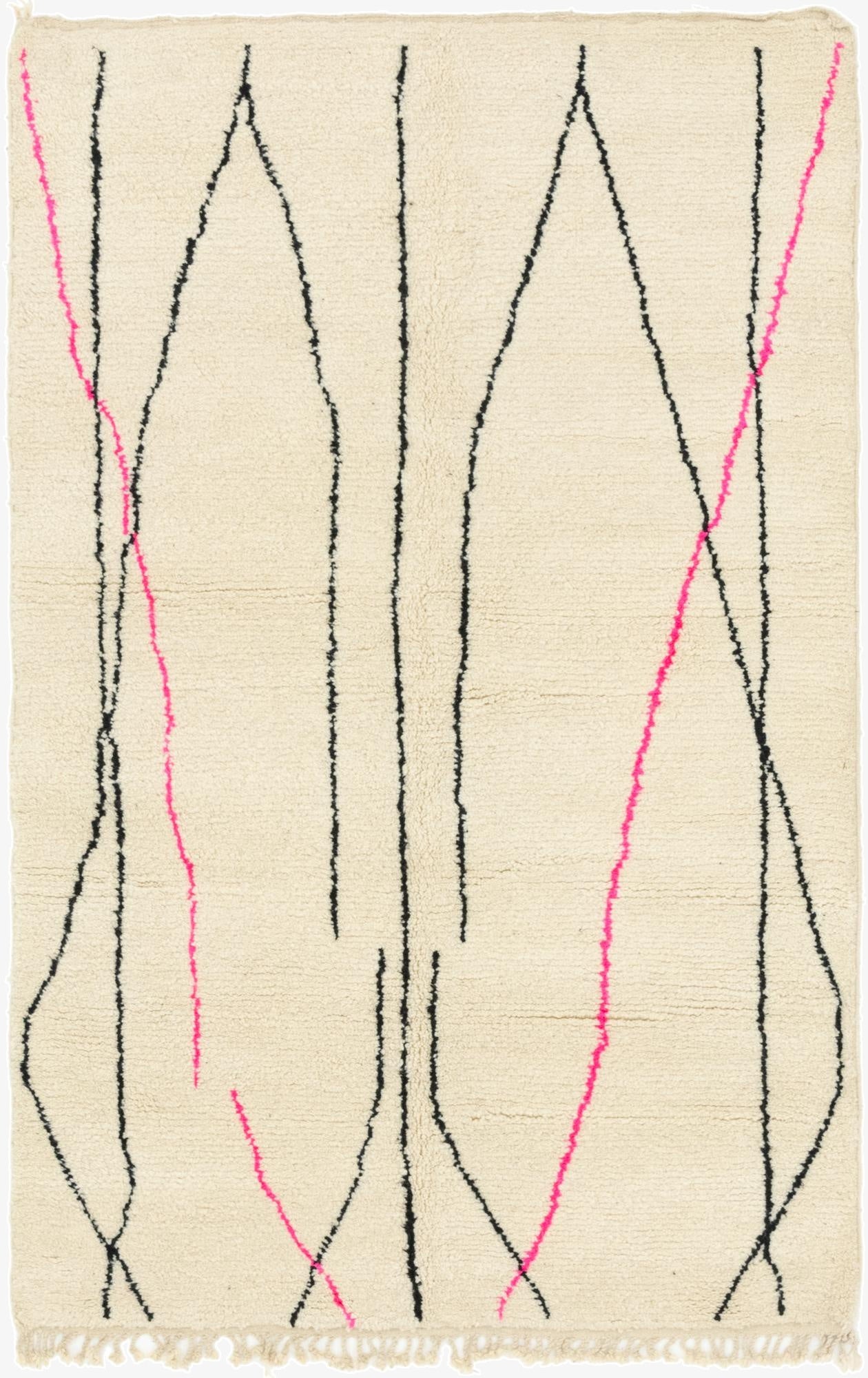 5' x 8'  Hand Knotted Moroccan Wool Rug