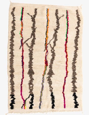 4' 9 x 6' 8 Hand Knotted Moroccan Wool Rug