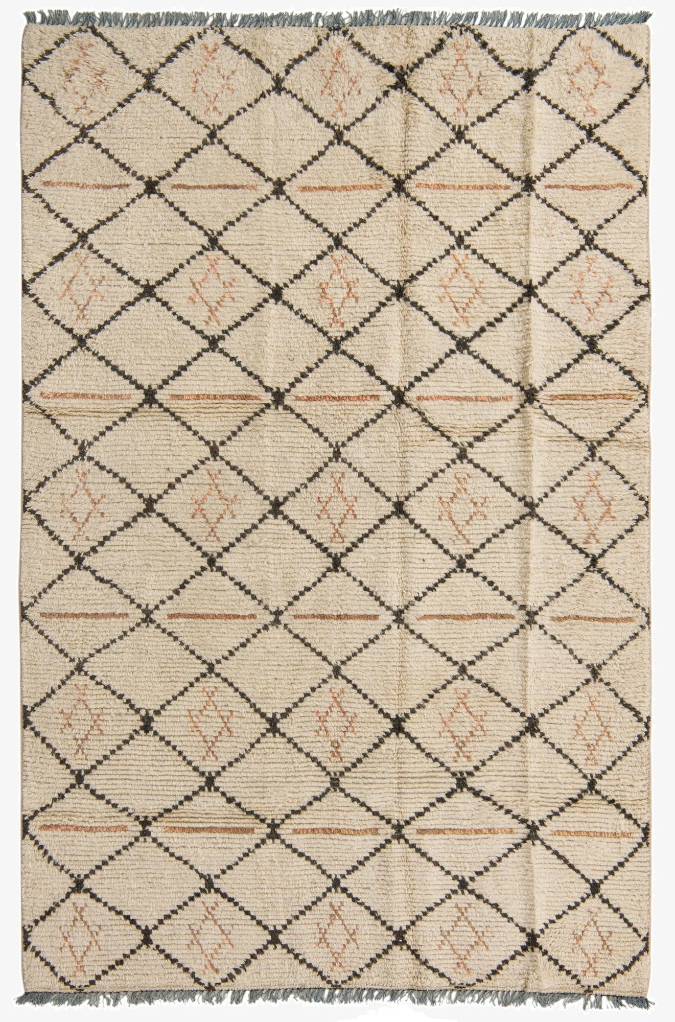 6' x 9' 4  Hand Knotted Moroccan Wool Rug