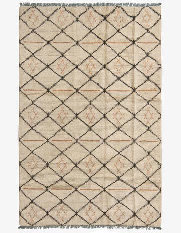 6' x 9' 4 Hand Knotted Moroccan Wool Rug