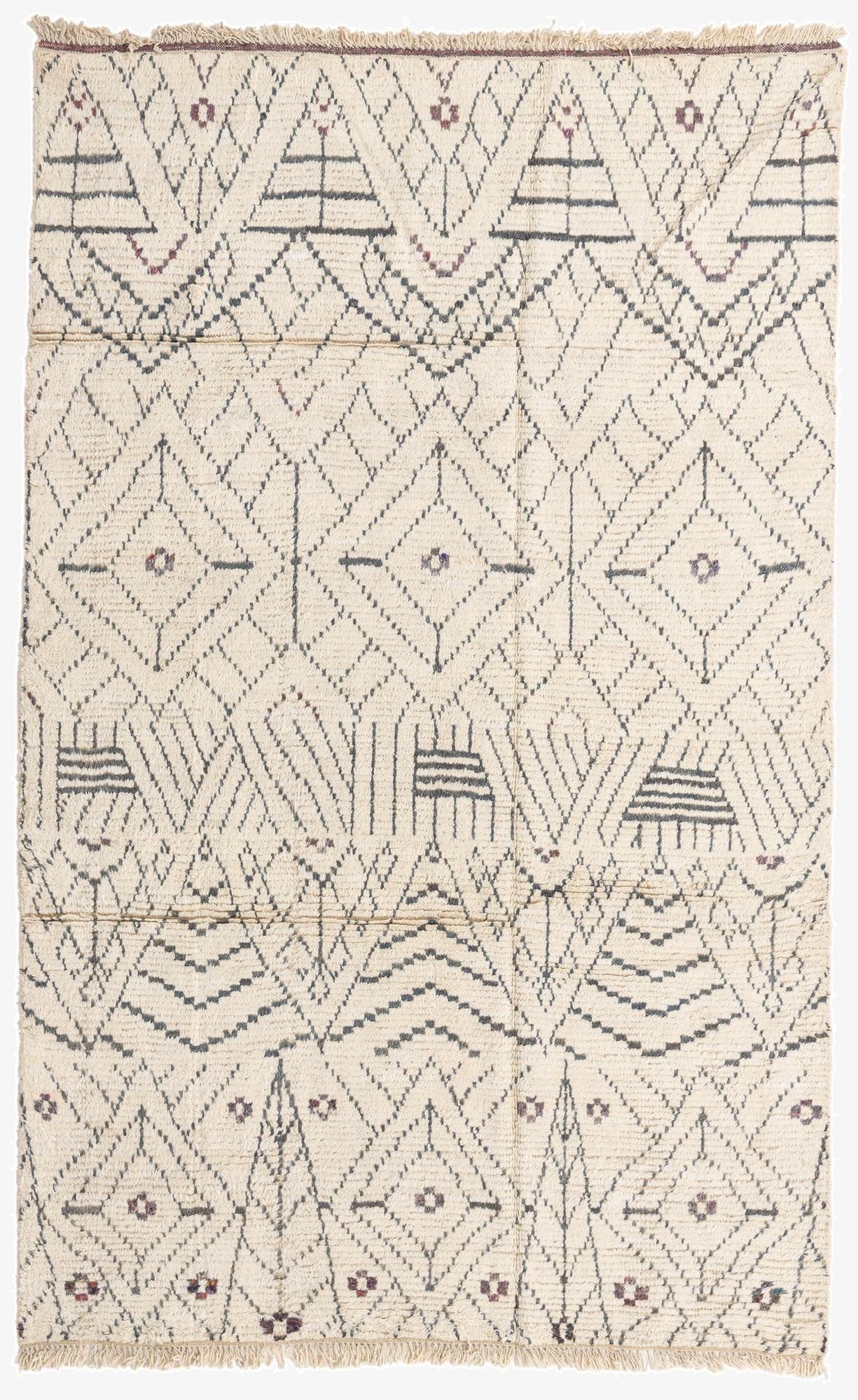 6' x 10'  Hand Knotted Moroccan Wool Rug