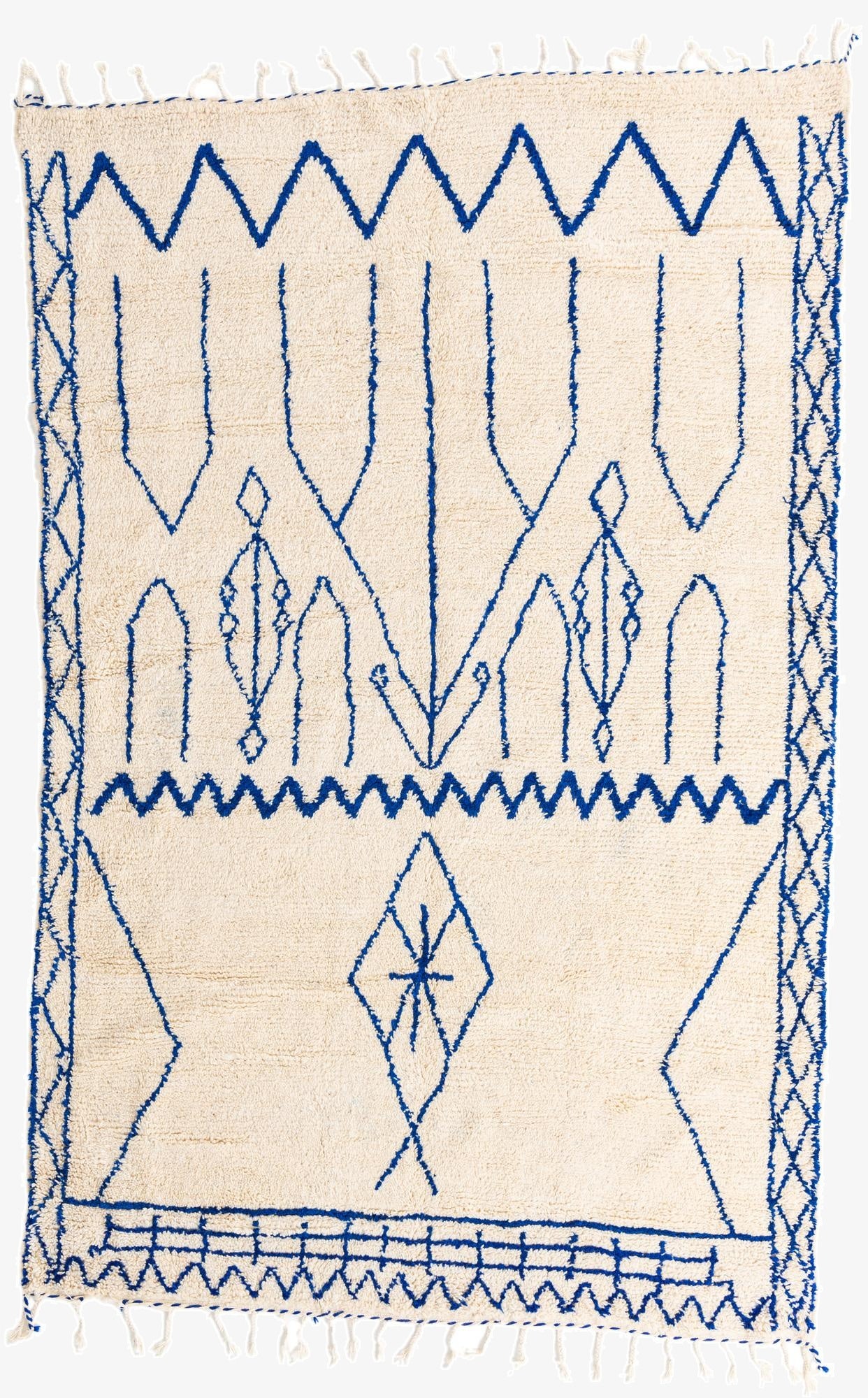 6' 7 x 10' 2  Hand Knotted Moroccan Wool Rug