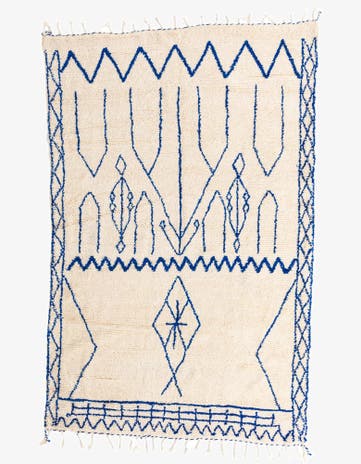 6' 7 x 10' 2 Hand Knotted Moroccan Wool Rug