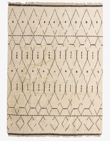 8' x 10' 10 Hand Knotted Moroccan Wool Rug
