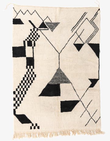 6' 10 x 9' 7 Hand Knotted Moroccan Wool Rug