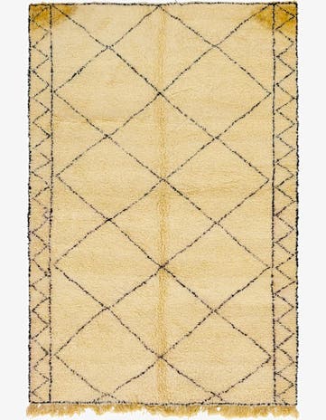 6' 7 x 10' 2 Hand Knotted Moroccan Wool Rug