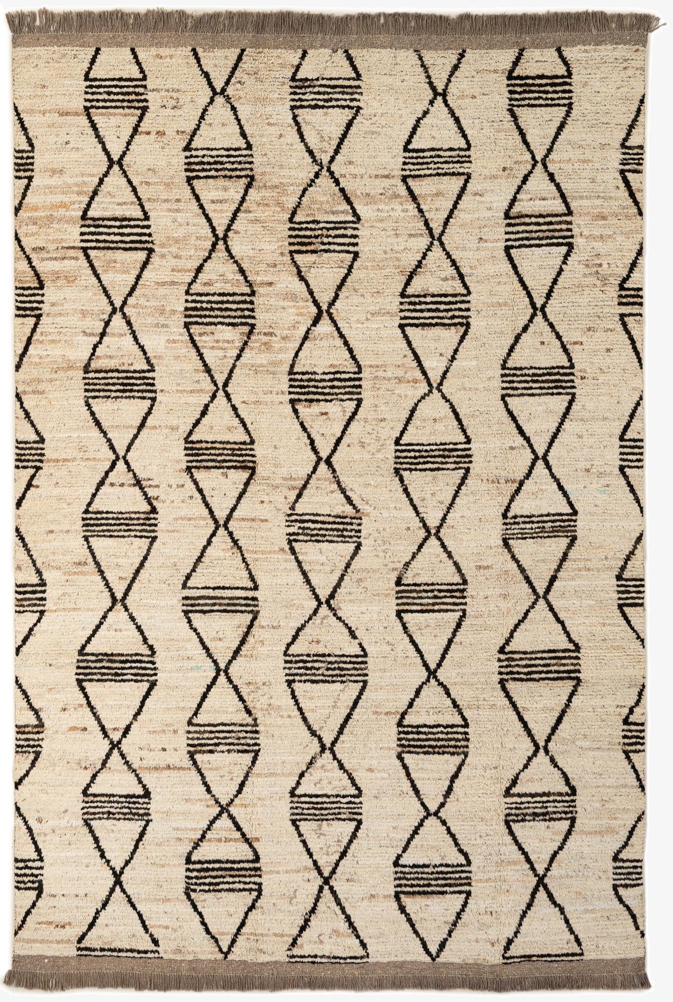 6' 8 x 9' 10  Hand Knotted Moroccan Wool Rug