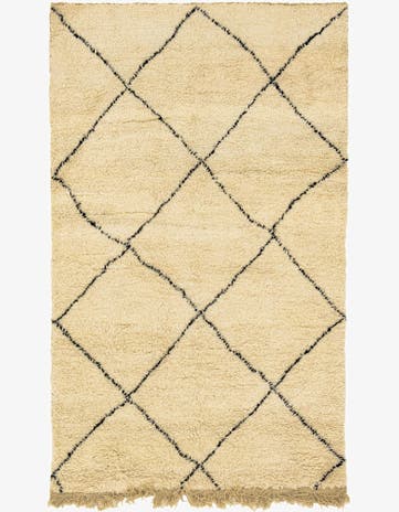 5' x 8' 3 Hand Knotted Moroccan Wool Rug