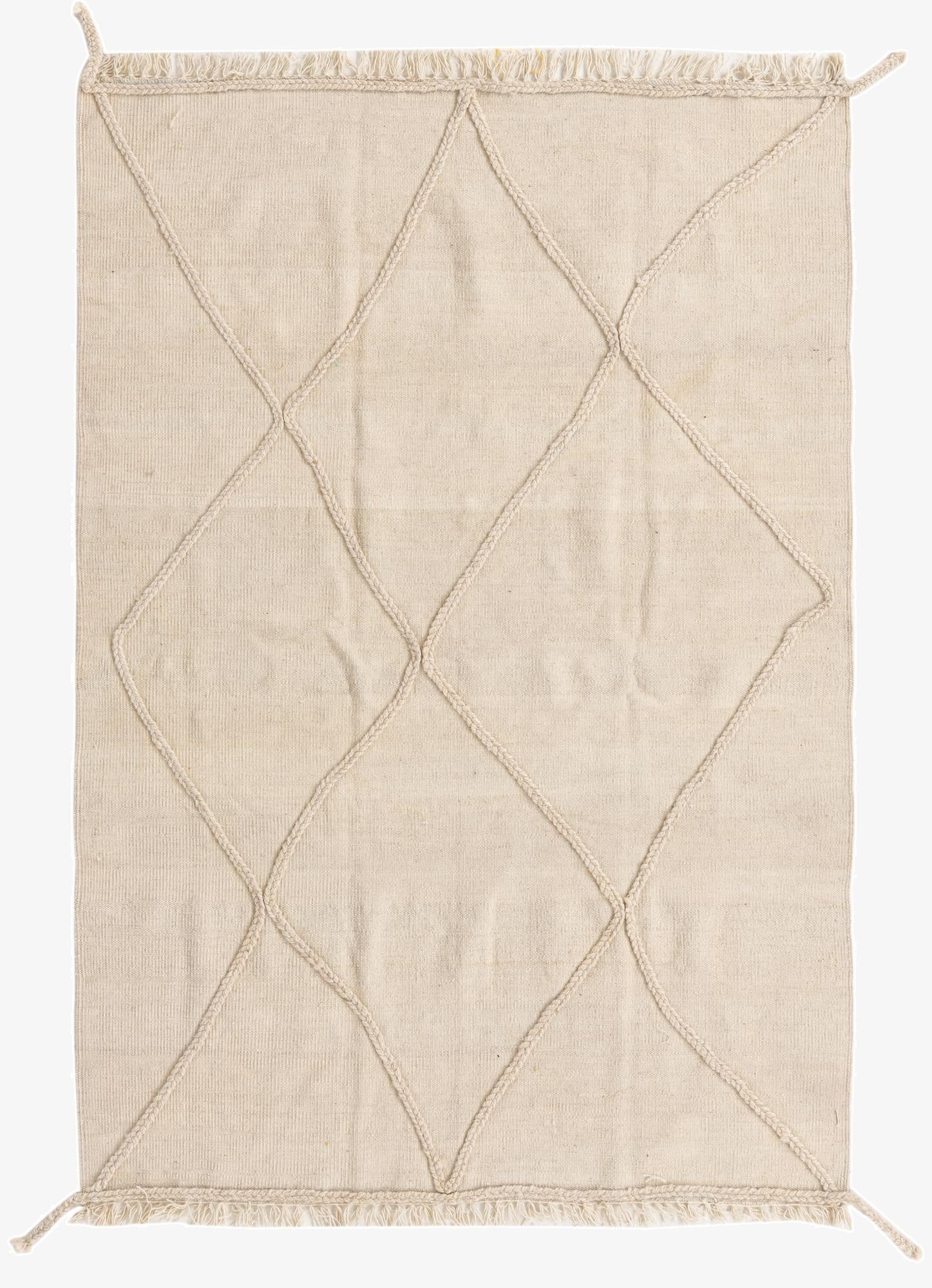 4' 1 x 6' 1  Hand Knotted Moroccan Wool Rug