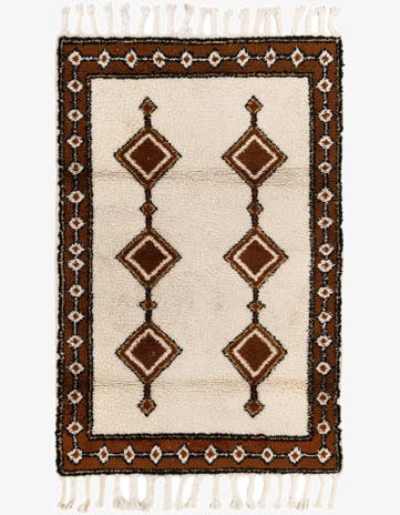 4' x 6' Hand Knotted Moroccan Wool Rug