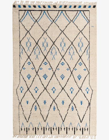 6' x 9' 3 Hand Knotted Moroccan Wool Rug