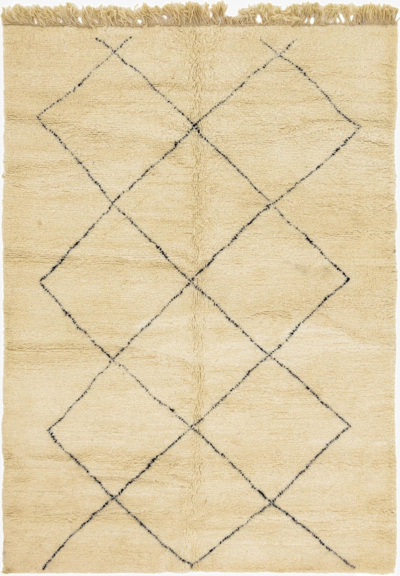 6' 7 x 9' 4  Hand Knotted Moroccan Wool Rug