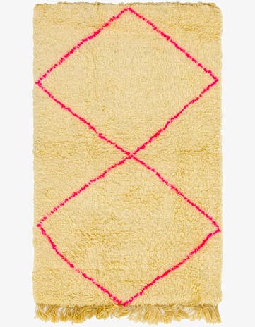 3' 2 x 5' 2 Hand Knotted Moroccan Wool Rug