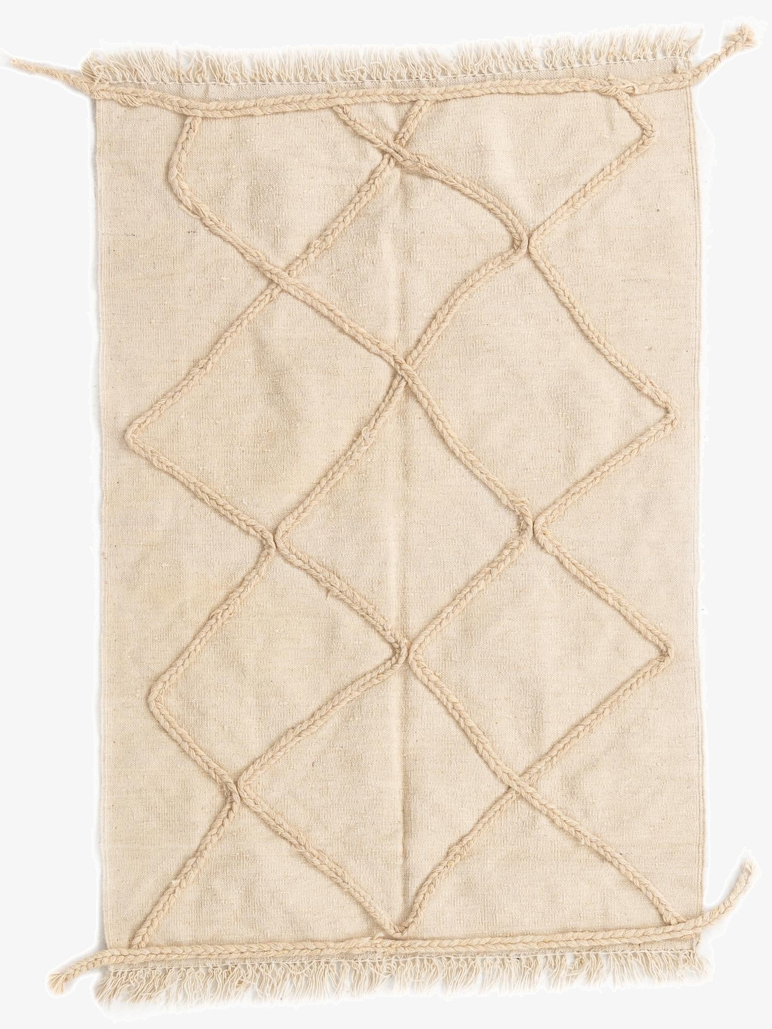 3' 5 x 5' 1  Hand Knotted Moroccan Wool Rug