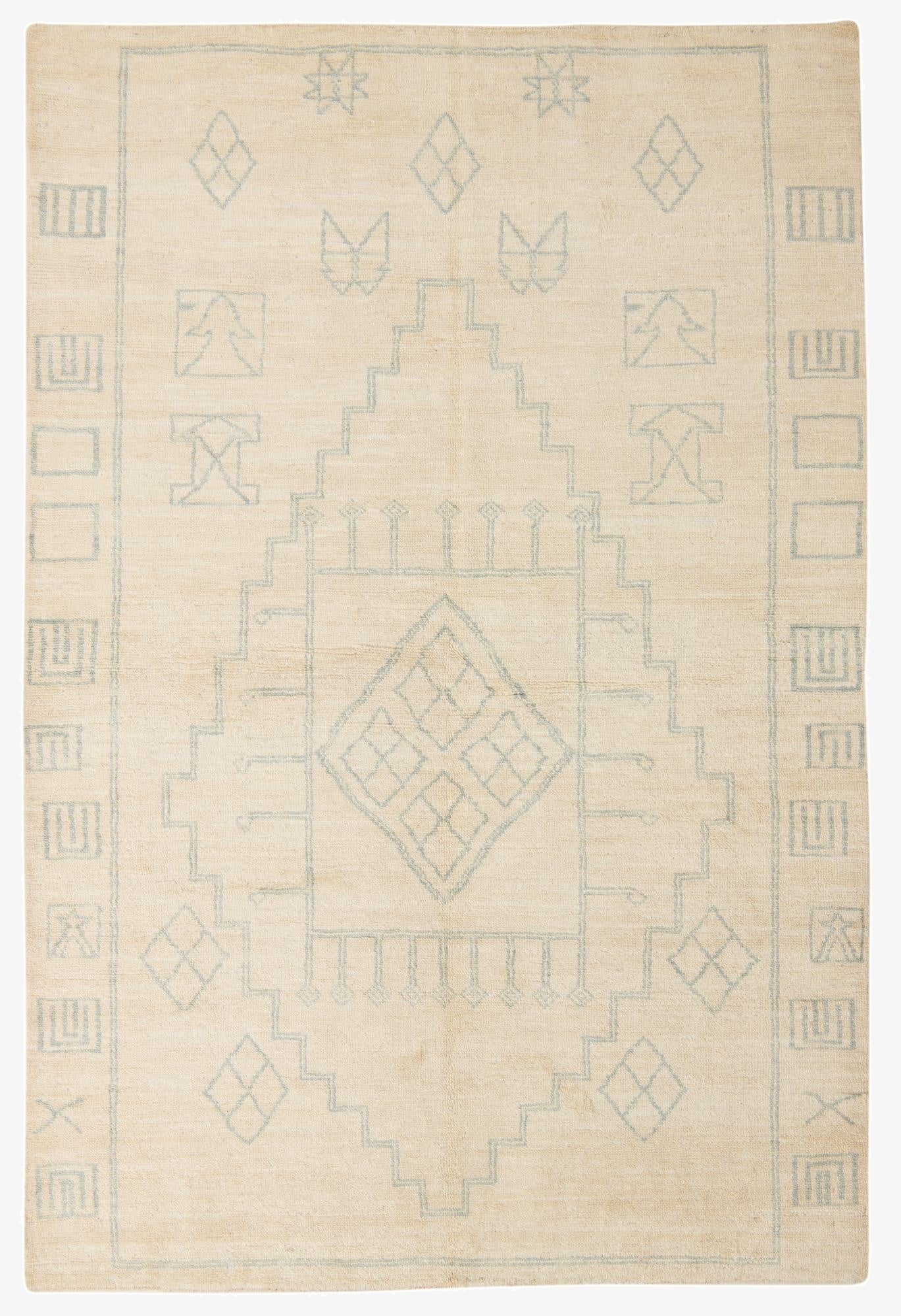 6' 7 x 9' 11  Hand Knotted Moroccan Wool Rug
