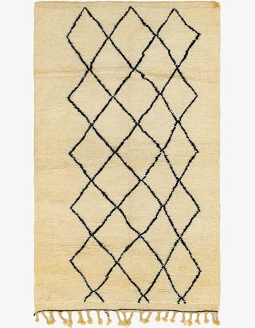 4' 11 x 8' 4 Hand Knotted Moroccan Wool Rug