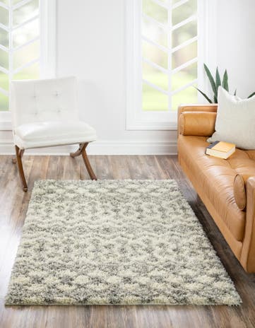 6' x 9' Moroccan Trellis Shag Rug