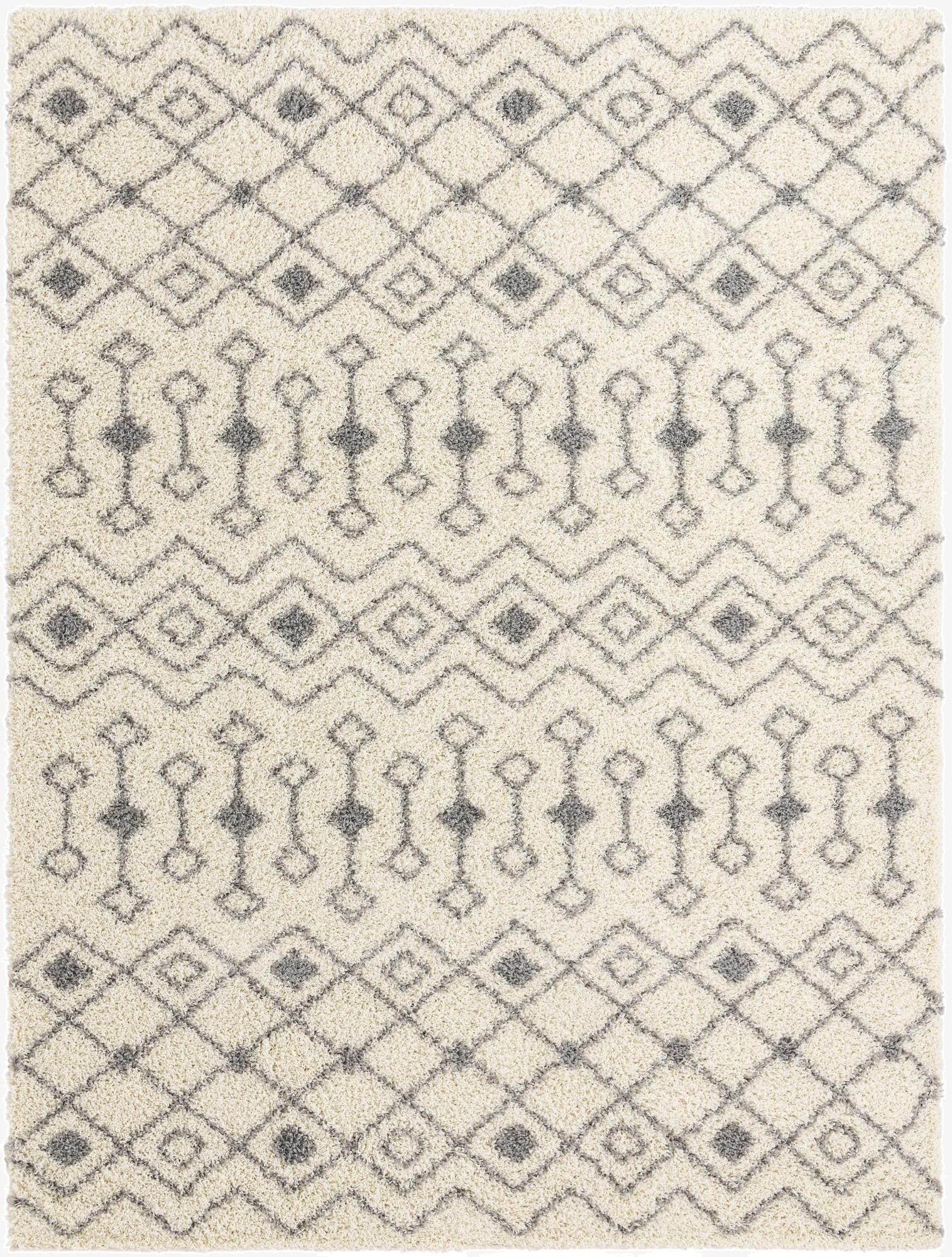 Primary image 9' x 12' Moroccan Trellis Shag Rug