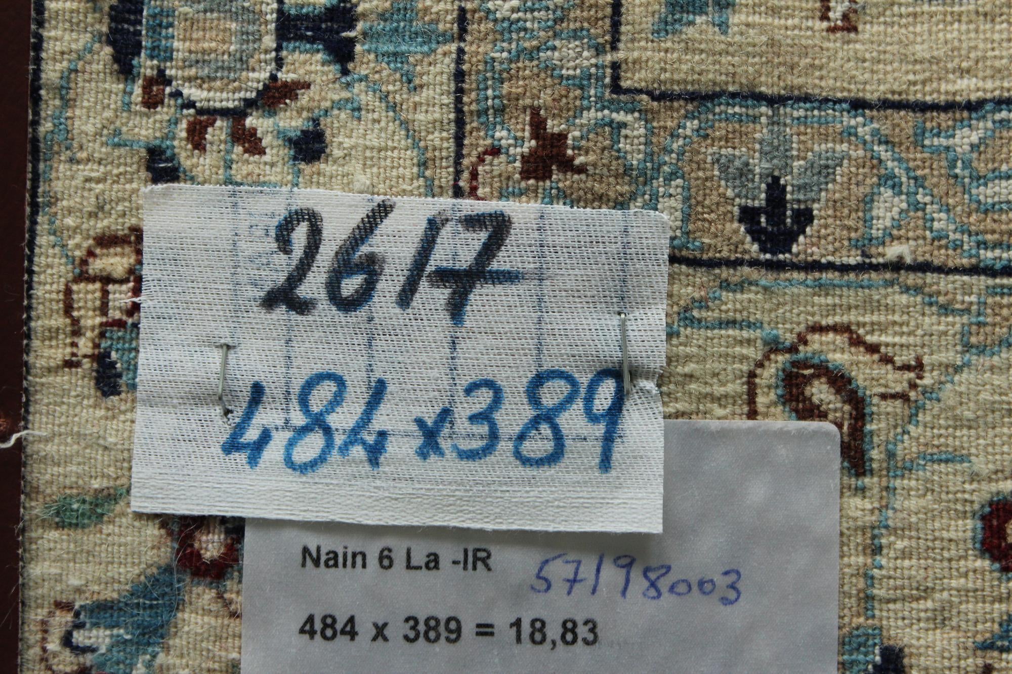 12' 9 x 15' 11 Hand Knotted Nain Persian Rug