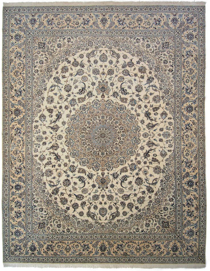 Detail image of 12' 9 x 15' 11 Hand Knotted Nain Persian Rug