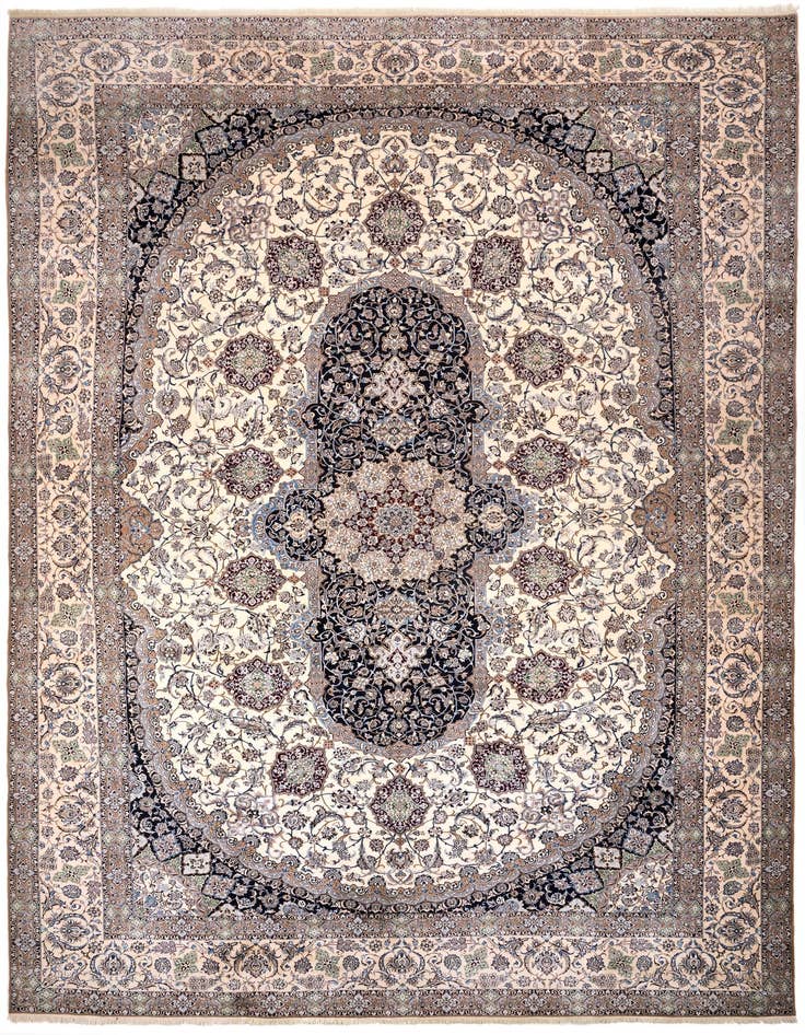 Detail image of 11' 6 x 16' 2 Hand Knotted Nain Persian Rug