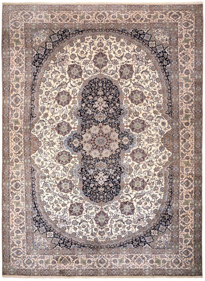 Detail image of 11' 6 x 16' 2 Hand Knotted Nain Persian Rug