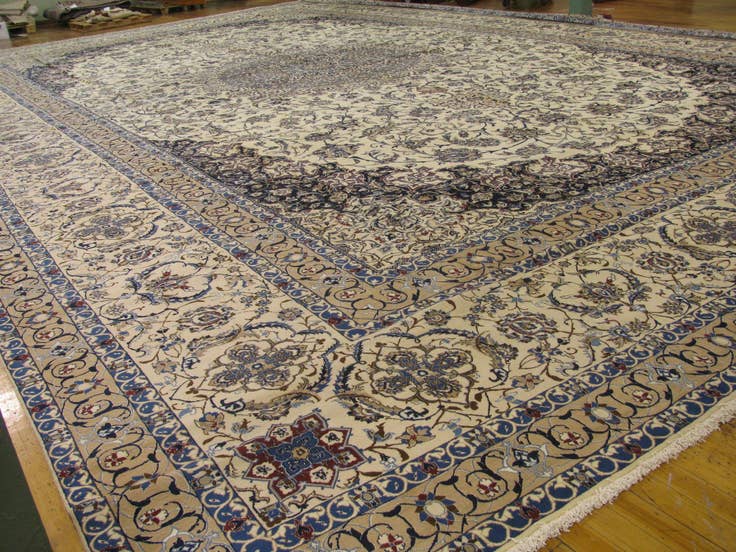 Detail image of 25' 4 x 39' 2 Hand Knotted Nain Persian Rug