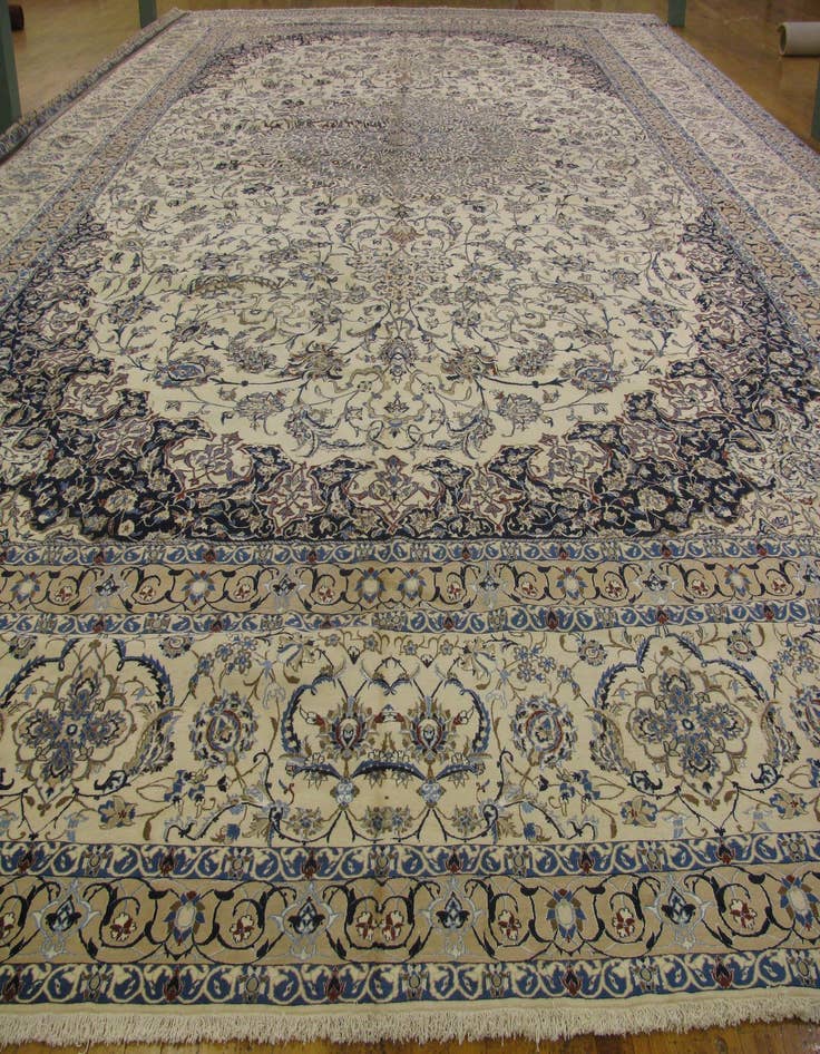 Detail image of 25' 4 x 39' 2 Hand Knotted Nain Persian Rug