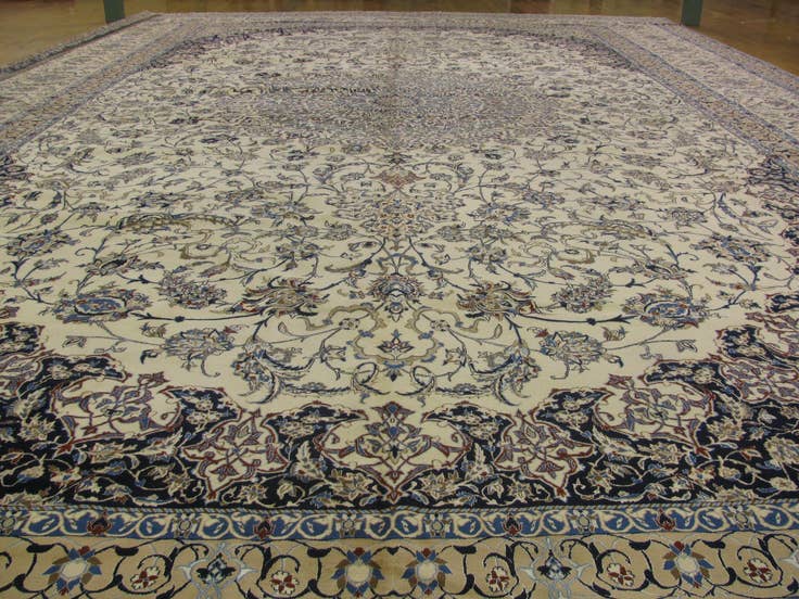 Detail image of 25' 4 x 39' 2 Hand Knotted Nain Persian Rug