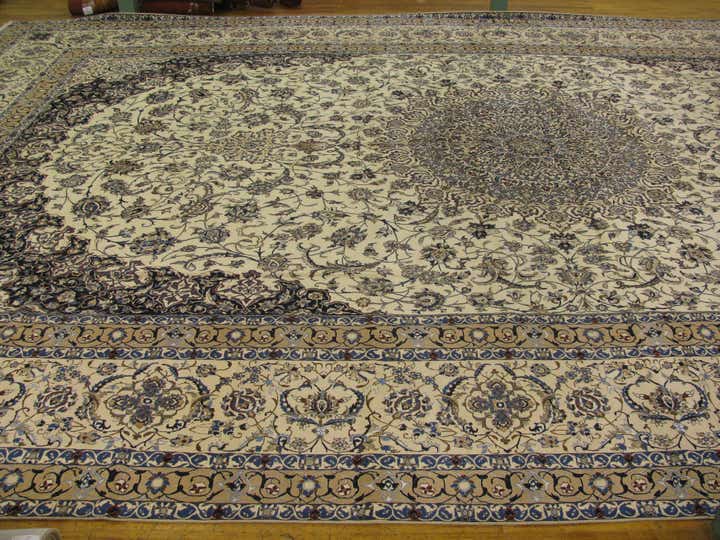 25' 4 x 39' 2 Hand Knotted Nain Persian Rug