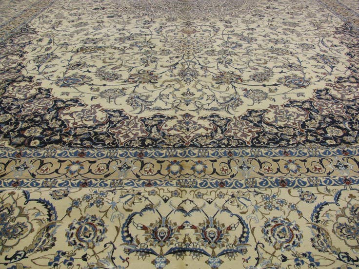 Detail image of 25' 4 x 39' 2 Hand Knotted Nain Persian Rug