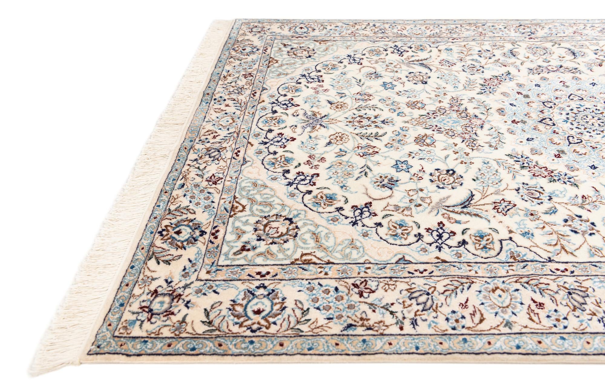 3' 5 x 5' Hand Knotted Nain Persian Rug