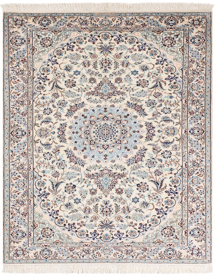 Detail image of 3' 5 x 5' Hand Knotted Nain Persian Rug