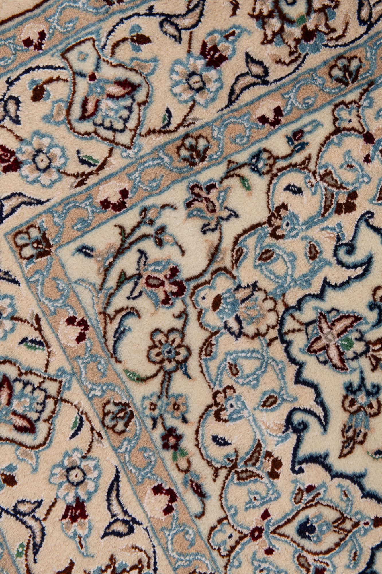 3' 4 x 5' 3 Hand Knotted Nain Persian Rug