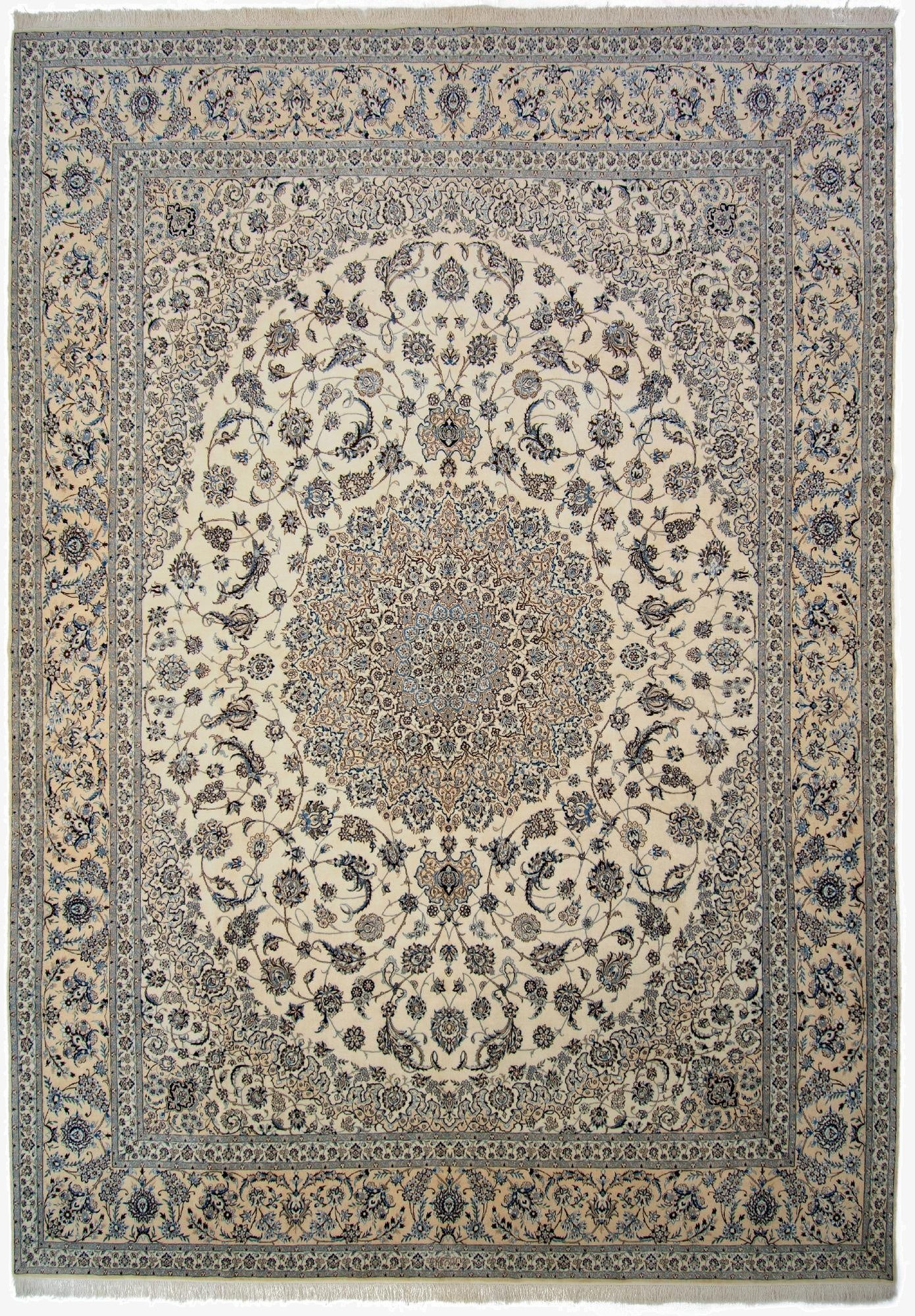 12' 9 x 15' 11  Hand Knotted Nain Persian Rug