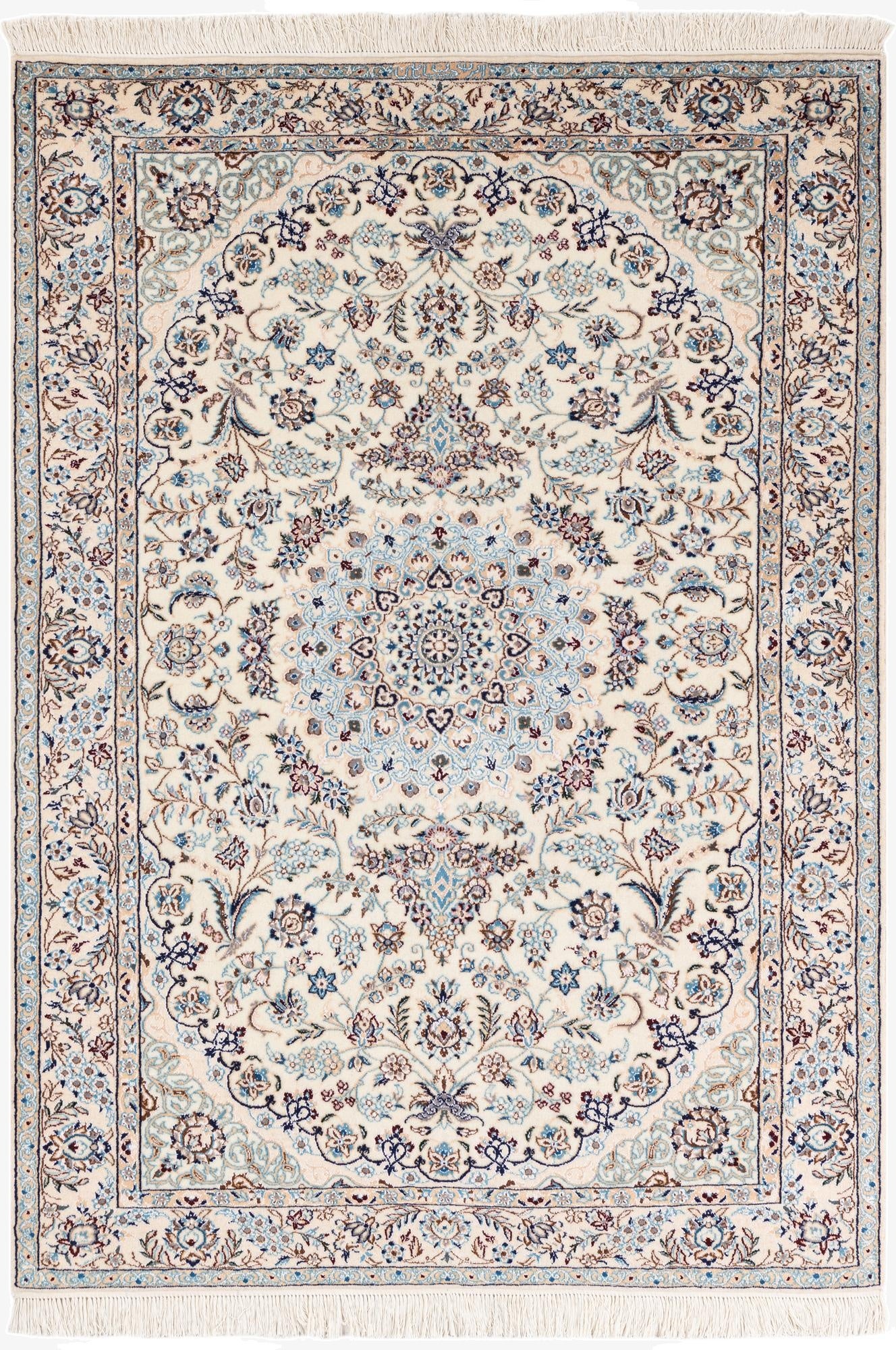 3' 5 x 5'  Hand Knotted Nain Persian Rug