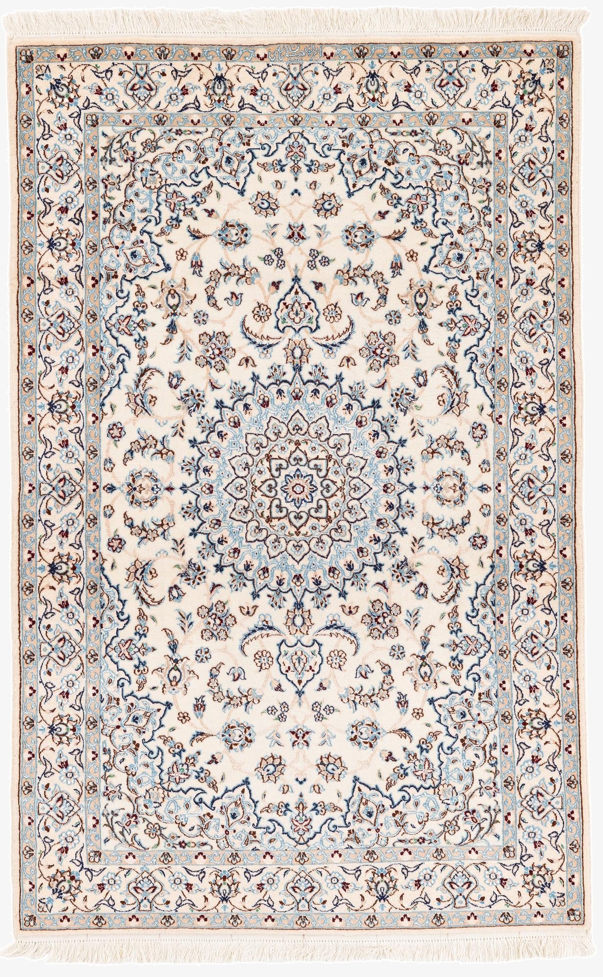 3' 4 x 5' 3  Hand Knotted Nain Persian Rug